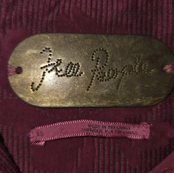 Free People Floral Velvet Peacoat SZ XS Full Zip/ Brass Buttons - Picture 14 of 16